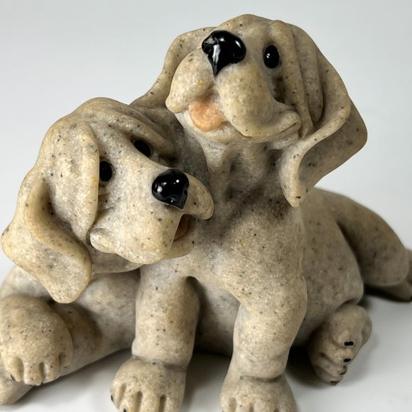 Vtg Quarry Critters Pebbles Patch Dogs Figurine 2001 Second Nature Collectible - Picture 7 of 9